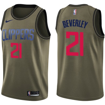 Nike Los Angeles Clippers #21 Patrick Beverley Green Salute to Service Youth NBA Swingman Jersey